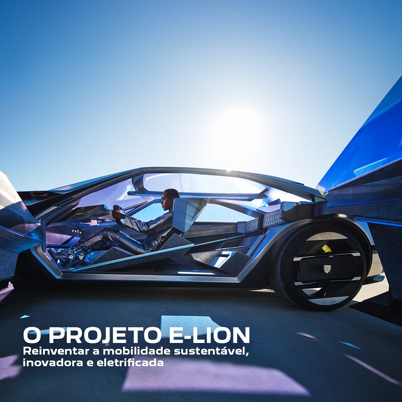 Woman driving the Peugeot Inception concept car